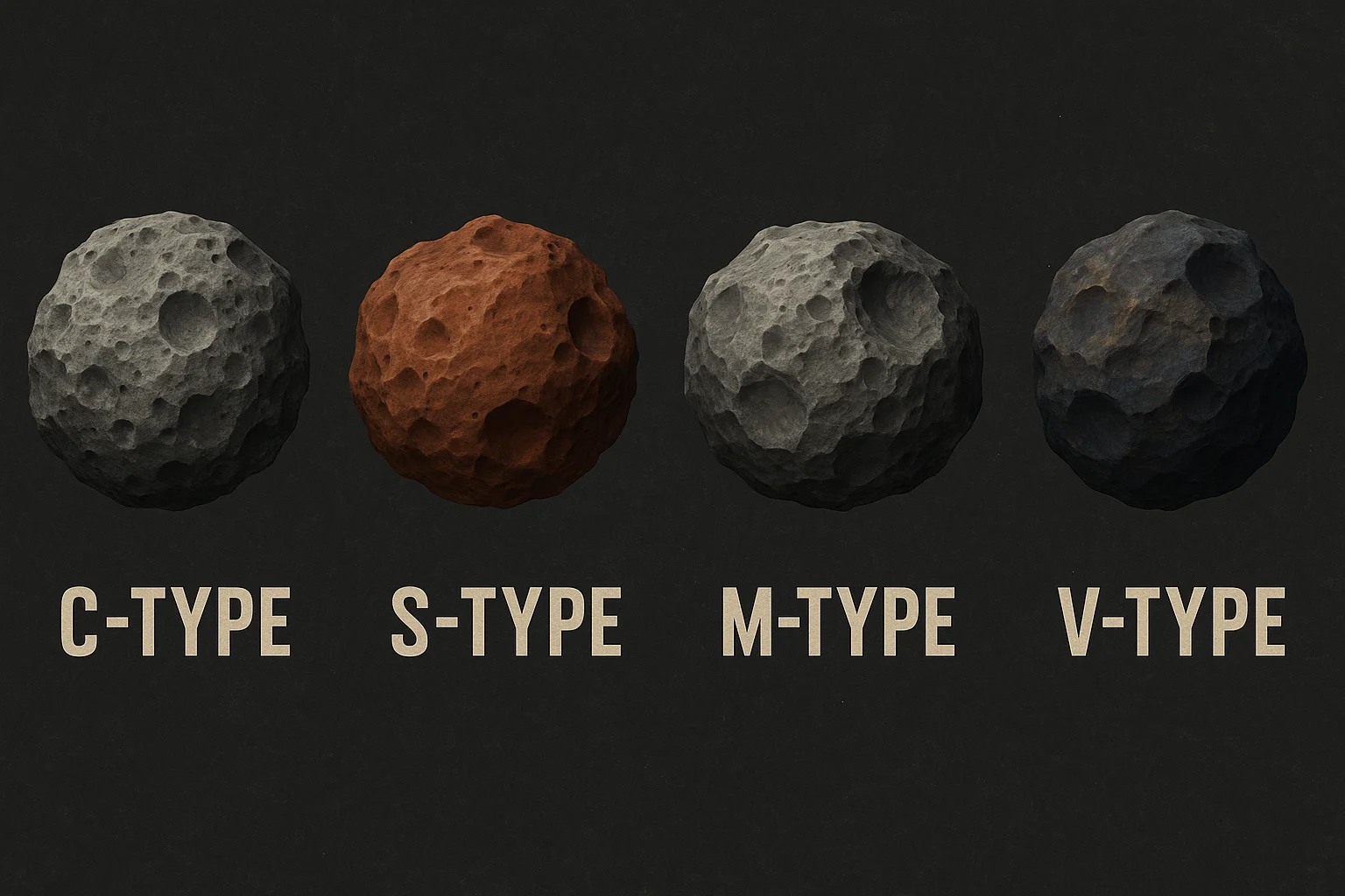 Comparison of different asteroid types